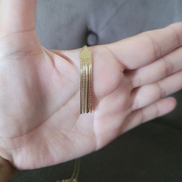 Silver🤍 Wren🪶 Dainty Gold💛 Tassel Necklace - Picture 2 of 12